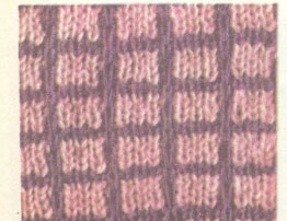 Вязание спицами Узор 40. Двухцветная клеточка