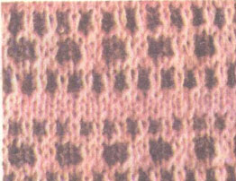 Вязание спицами Узор 41. Горизонтальная двухцветная полоса